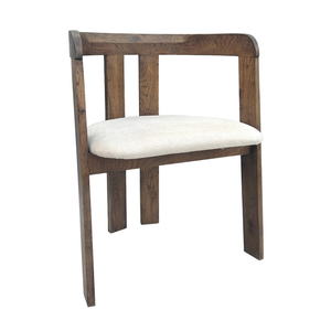 Rebecca - Matstol i rökt ek med klädd sits i beige