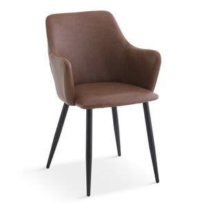 Isabella - matstol i brunt konstläder