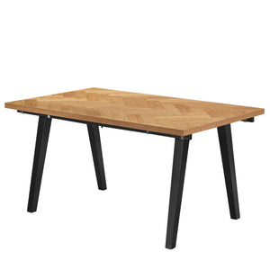 Madelina - Fiskbensbord 150/240 x 90 cm i lackerad ekfanér (förberett för tilläggsskivor)