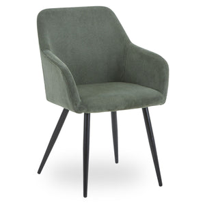 Jenna matstol – grön sammet med svarta ben