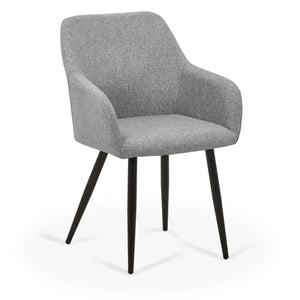 Jenna matstol - grå textil med svarta ben