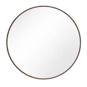Ruthy spegel Ø80 cm med träram i rökt ek