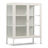Herman glas skänk/vitrinskåp - Beige metall 80x40x105 cm