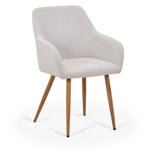 Jenna matstol - beige textil med eklook