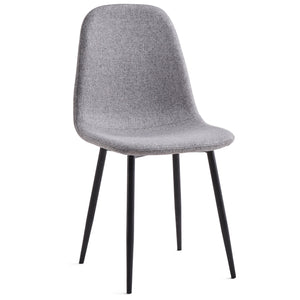 Anna matstol - Grått tyg med svarta ben