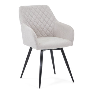 Carlo - Snurrstol med armstöd i beige