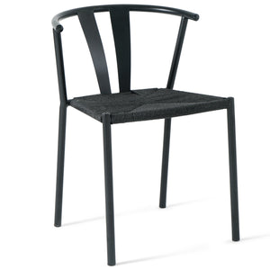 Shila - Matstol i svart med svart väv