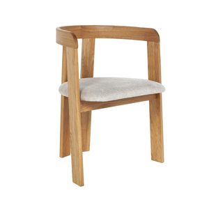Rebecca - Matstol i ek med klädd sits i beige