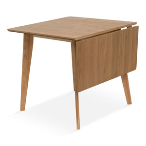 Ezra - Fällbart matbord i ek med tilläggsskivor i lackerad ekfanér - 80/120 x 80 cm