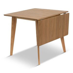 Ezra - Fällbart matbord i ek med tilläggsskivor i lackerad ekfanér - 80/120 x 80 cm