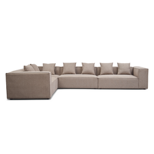 Hailey – Hörnmodulsoffa i sand med 4 moduler (Alternativ 1) L: 368 X D: 247 X H: 65 cm