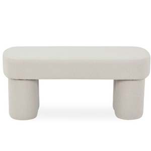 Linea bänk vit bouclé 100x42x44 cm