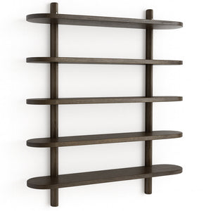 Juliet vägghylla i rökt ek med 5 hyllplan H:140 x B:22 x B:75 cm