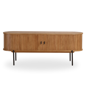 Florence jalusibord med lameller i ek 138x40x55 cm