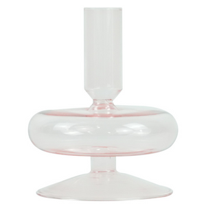 Elly glasljusstake rosa 12 cm
