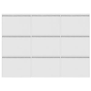 Louis skoskåp - Vit metall med 9 fack