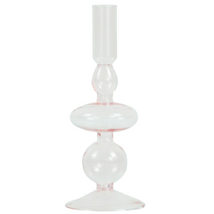 Gracie glasljusstake ljusrosa 18 cm