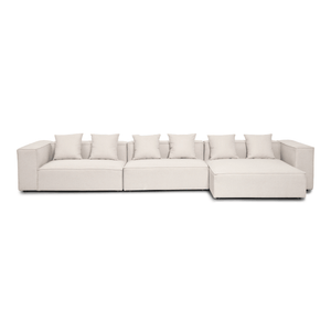 Hailey - Modulsoffa - Högervänd schäslong i beige med 3 moduler L: 415 X D: 148 X H: 65 cm