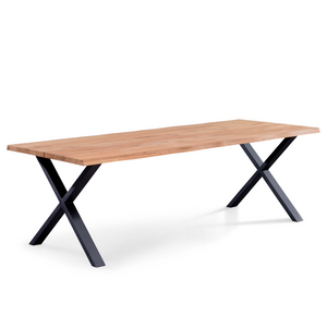 Susan Plankbord 240x95 Cm - Oljad Ek Med Kryssben (Förberedd För Tilläggsskivor)