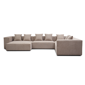 Hailey - U-soffa modulsoffa i sand med 4 moduler - Vänstervänd schäslong L: 368 X D: 247 X H: 65 cm