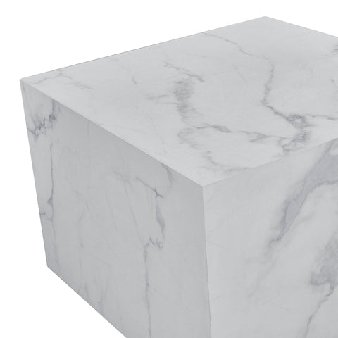 Adele - Set med soffbord i vit marmorlook