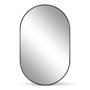Linda oval spegel med svart ram 50x80 cm