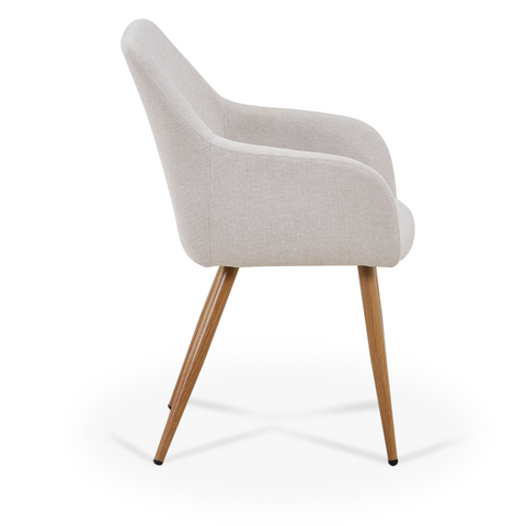 Jenna matstol - beige textil med eklook