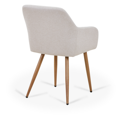 Jenna matstol - beige textil med eklook