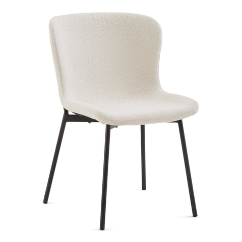 Adena matstol - Vitt bouclé