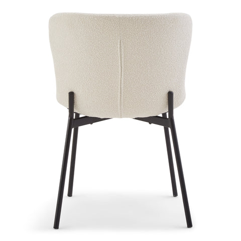 Adena matstol - Vitt bouclé