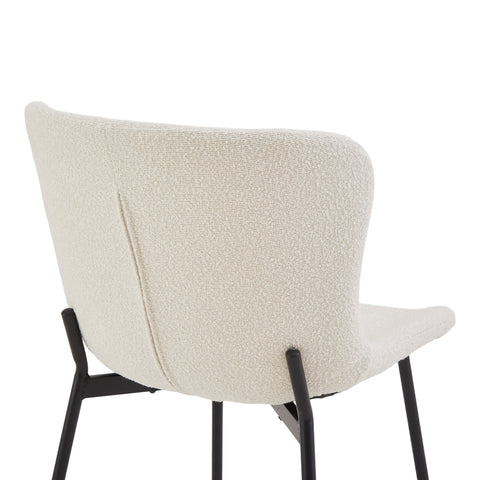 Adena matstol - Vitt bouclé