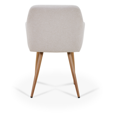 Jenna matstol - beige textil med eklook
