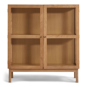 Havana ek vitrinskåp med 2 dörrar - 110x40x100 cm