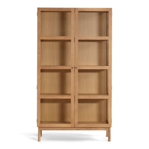 Havana ek vitrinskåp med 2 dörrar - 180x40x100 cm