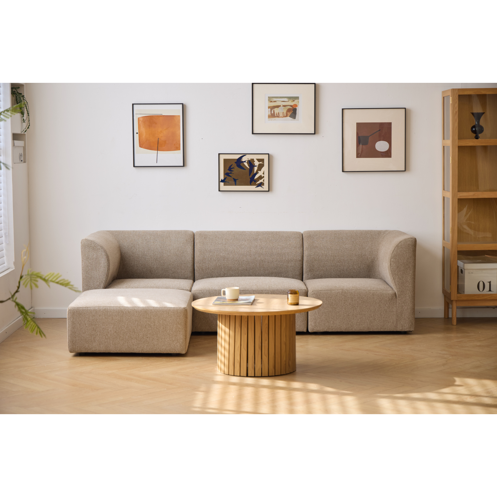 Emilia modulsoffa i sand med 3 moduler L: 243 X D: 79 cm X H: 72 cm ...