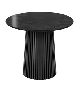 Lewis barbord med lameller i svart och pelarfot – 90x105 cm