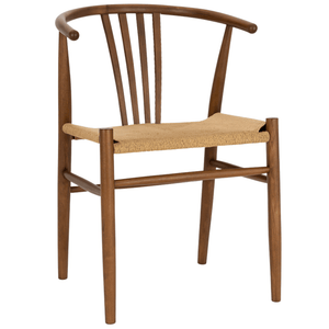 Naomi matstol i rökt bok med flätad sits