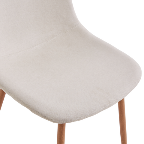 Anna matstol - beige textil med ek-look