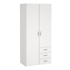 Malia garderob vit 2 dörrar 3 lådor