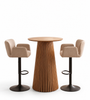 Barset med Lewis-barbord i ek och 2 Melody-barstolar i beige