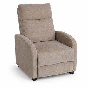 Silas fåtölj i sand med tiltfunktion och benstöd