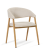 Ebba matstol - Beige textil med ben i eklook