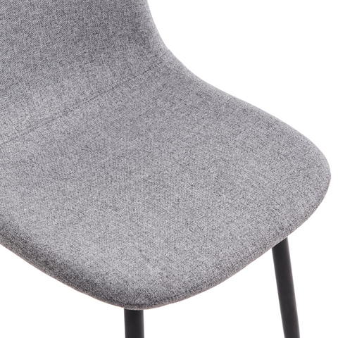Anna matstol - Grått tyg med svarta ben