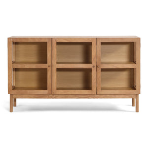 Havana ek glasskänk/skåp med 3 dörrar - 80x40x140 cm