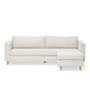 Hildur, 3-sitsig schäslongsoffa i beige