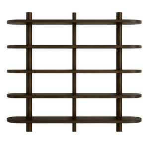 Juliet vägghylla i rökt ek med 5 hyllplan H:140 x D:22 x B:130 cm