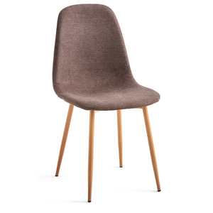Anna matstol - brun textil med eklook