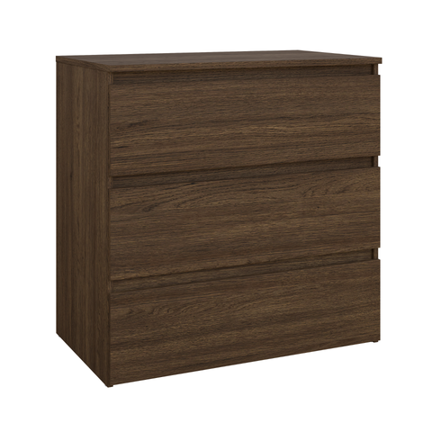 Maise byrå H:70 x B:70 x D:41 cm med 3 lådor i rökt eklook