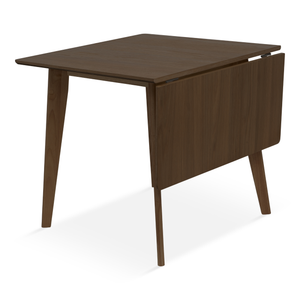 Ezra - Fällbart matbord i rökt ek med tilläggsskivor i lackerad ekfanér - 80/120 x 80 cm