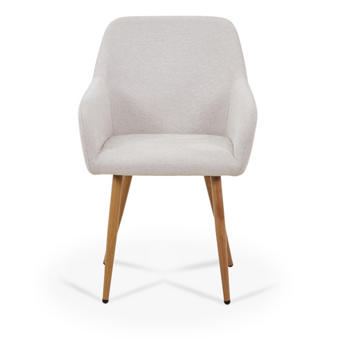 Jenna matstol - beige textil med eklook